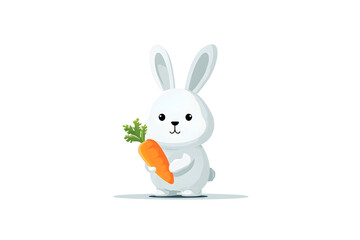 Fototapeta premium Bunny holding carrot illustration