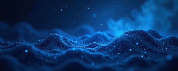 Glowing blue abstract noise, dark grainy texture Perfect for tech, sci-fi designs , abstract, header, futuristic