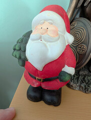 Weihnachtsmann, Figur, M&auml;nnchen, Deko, Schnecke, Skulptur