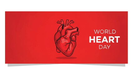 Anatomical human heart illustration for World Heart Day.
