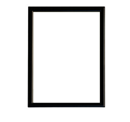Black minimalist rectangular frame with thick sleek edges and polished finish on transparent background perfect for modern minimalist art photography presentations gallery mockups digital displays