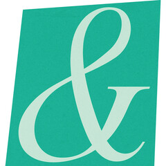 Classic Teal Blue Serif Ampersand Character Design