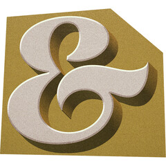 Elegant Gold 3D Ampersand Symbol Typography Design