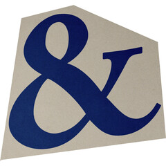 Bold Dark Blue Serif Ampersand Paper Cutout Style