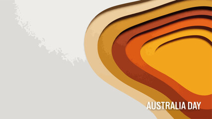 Abstract Layered Background in Earthy Tones for Australia Day Festival Poster, Event Promotion, Paper Cut Style Design with Copy Space for Advertising and Social Media