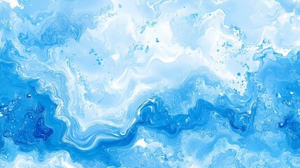 Abstract Fluid Art Texture with Waves, Blue Shades Color Patterns, and Artistic Ripple Design