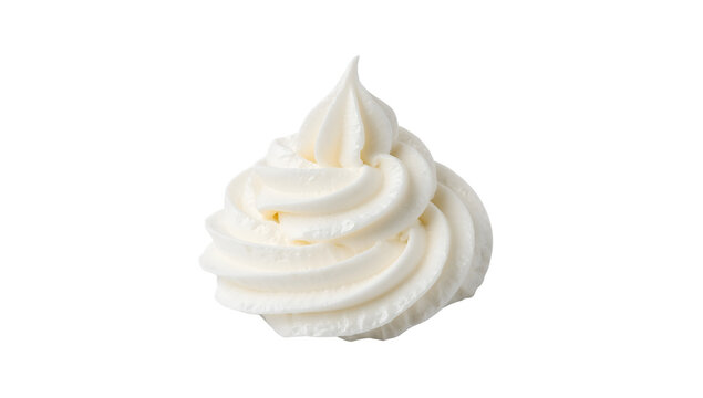 National pie day celebration with fluffy whipped cream swirl in a neat spiral and soft white texture on the transparent background