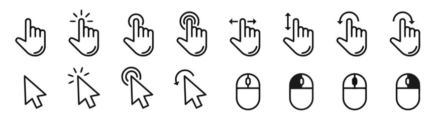 Fototapeta premium hand and mouse icons