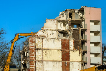 Abriss eines Wohnblocks