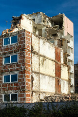 Abriss eines Wohnblocks