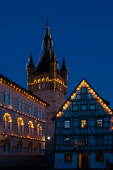 Bad Wimpfen mit Weihnachtsbeleuchtung