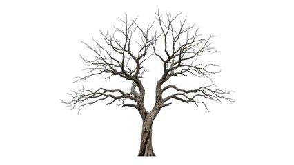 Obraz premium Bare Tree Branches Isolated on White Background Winter Season Nature Landscape.jpg