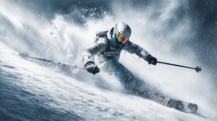 Skier snow mountain action