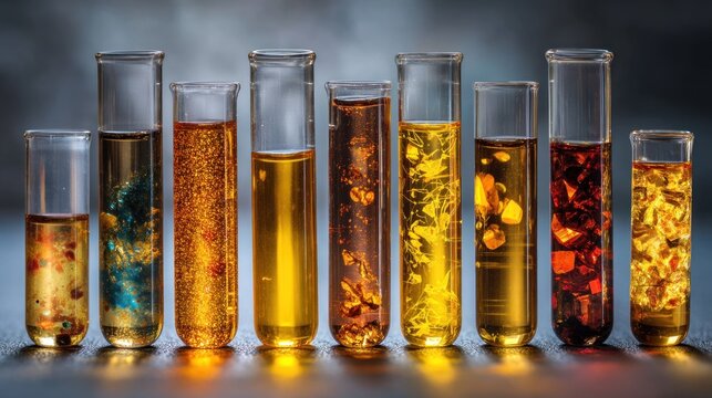 Test tubes with liquids