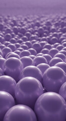 Obraz premium Vertical shot of numerous glossy lavender sphere, densely arranged with soft focus, representing abundance, uniformity, and potential for growth