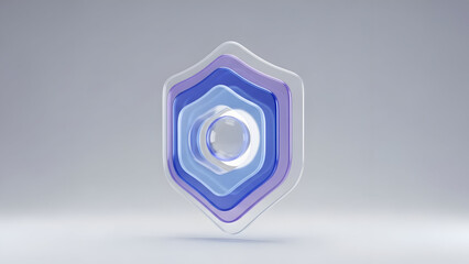 Blue Hexagonal Shape with White Center.