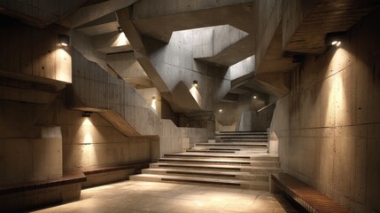 Concrete architectural staircase