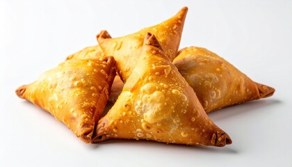 Pile of fried chicken sami on white background with for text stock.