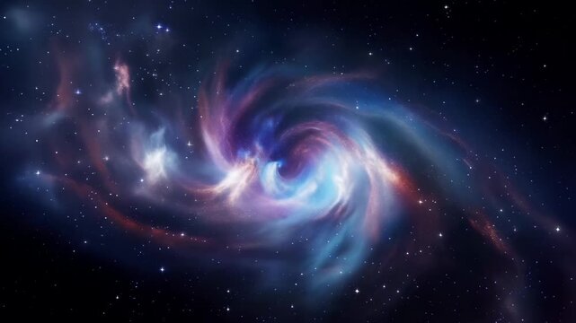 Exploring a cosmic spiral in outer space with bright colors and vivid patterns