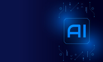 Artificial Intelligence ,AI chipset on circuit board, futuristic Technology Concept	
