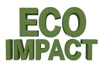 Eco Impact words, 3D grass letters