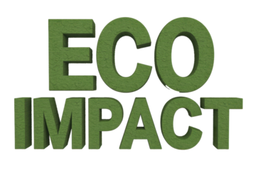 Eco Impact words, 3D grass letters