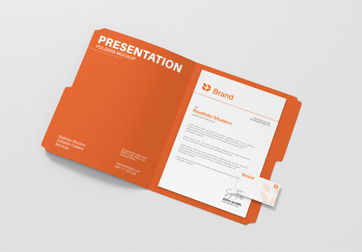 Realistic Presentation Folder Mockup
