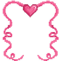 pixelated pink heart frame