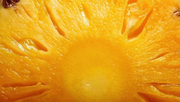 Close-up of a Fresh and Juicy Pineapple Slice.