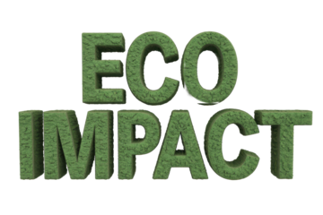 Text ECO IMPACT covered in grass