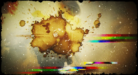 Vintage Film Illustration of Distressed Texture with Old Film Effects and Retro Aesthetic Rendering