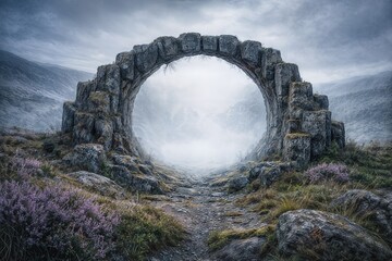 Mystical Portal in a Serene Landscape