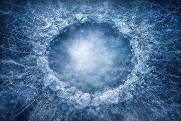 Ethereal Ice Portal on Frozen Surface