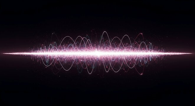 Abstract visualization showing the fundamental quantum duality, where energy exists as both a continuous wave and discrete particle matter simultaneously, field, speed, matter - Powered by Adobe