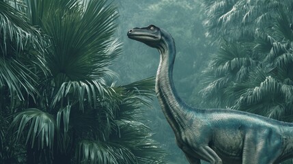 Brachiosaurus in Lush Prehistoric Jungle Scene