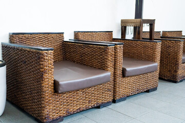 Wicker Comfort Cozy Chairs in a Bright with Modern Waiting Area.