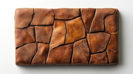 Brown stone-like rectangular sculpted art piece