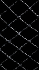 Fototapeta premium A black and white photograph of a rope fence