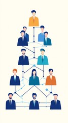 Leadership diagram flat design organizational growth theme animation colored pastel