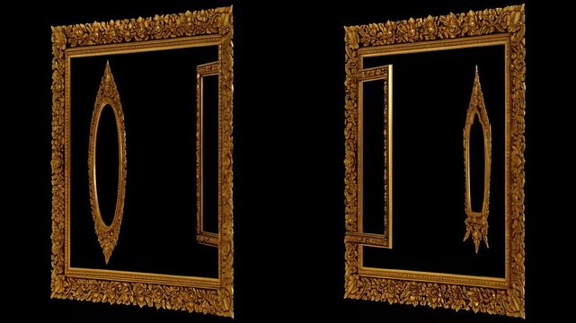 Elegant golden frames with intricate floral carvings, perfect for adding a touch of luxury.