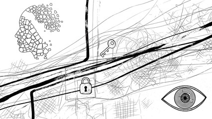 Abstract illustration representing mental barriers, security and consciousness exploration