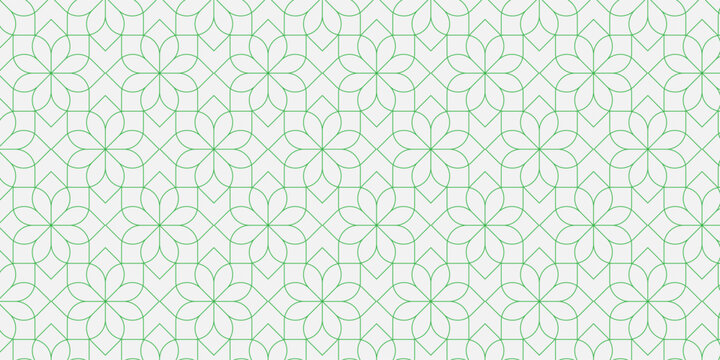 Geometric linear floral tile pattern. Wedding design with gold lines on white background. Seamless vector pattern of thin gold and white lines. Luxurious oriental art deco texture background.