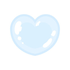 ぷっくり光沢ブルーハートボタン★PNG