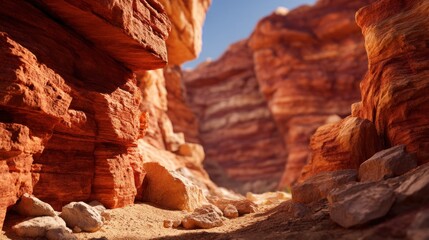 Red canyon gorge view