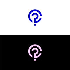 Abstract C letter question and answer vector logo template.