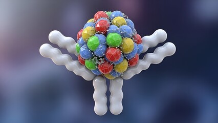 Detailed 3D rendering of a cell receptor complex for scientific visualization
