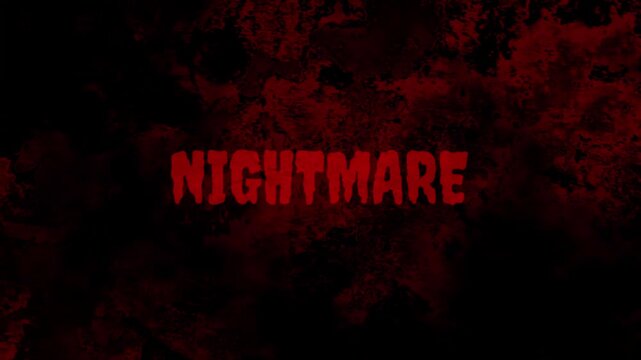 NIGHTMARE Horror Typography with Bloody Red Grunge Texture - Scary Dream and Sleep Paralysis Overlay