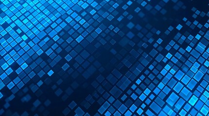Vibrant blue pixelated background with dynamic squares