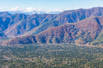 日本の風景・秋　山梨県鳴沢村　紅葉の紅葉台から青木ヶ原樹海を望む © Yuta1127