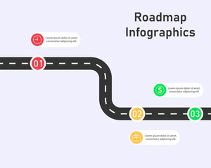 Fototapeta premium Straight Road Process Timeline Infographic